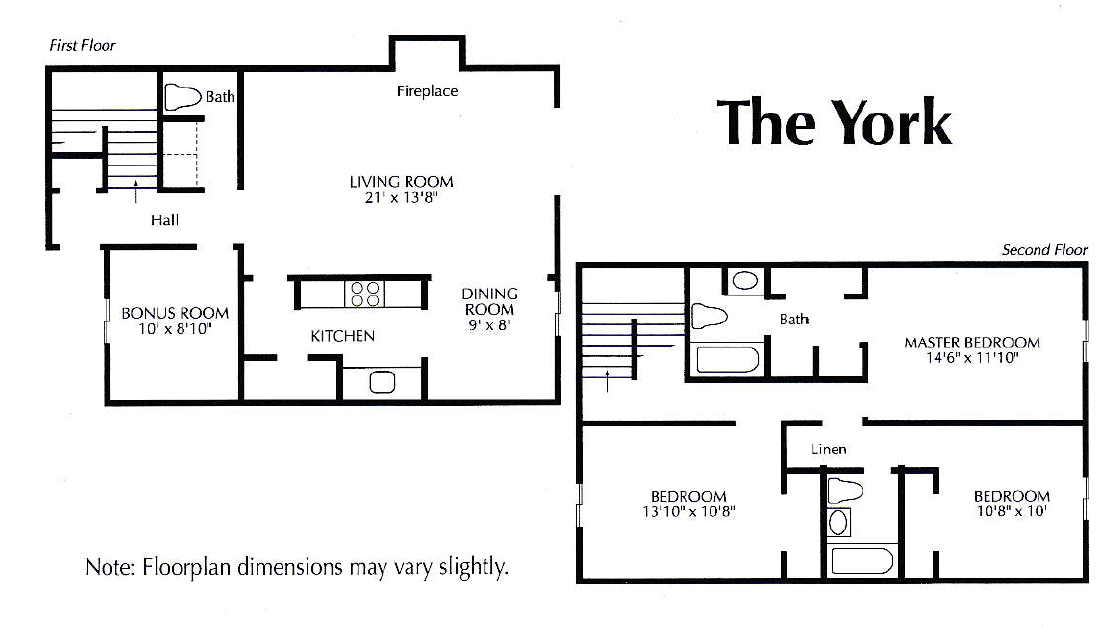 Floor plan for 3 beds, 2.5 baths, 1700 sqft